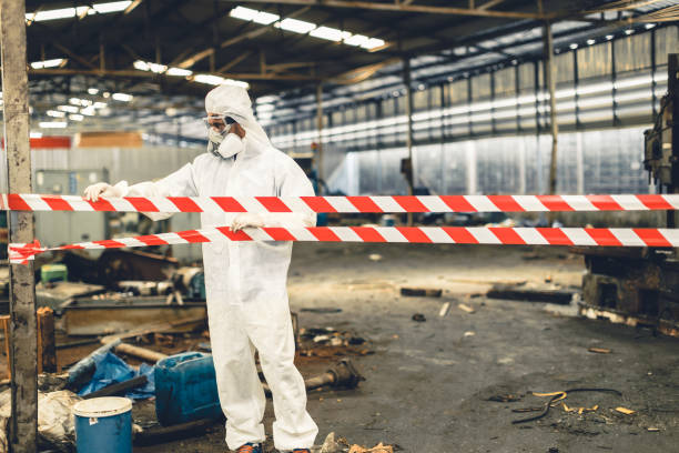 Professional Biohazard Cleanup technician working in Brookside, NJ